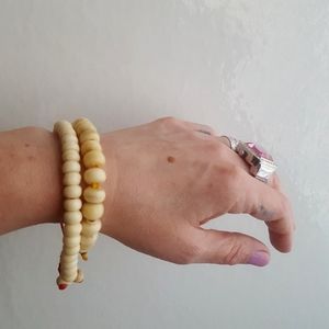 🌙Set of 2 Bone Bead Mala Bracelets